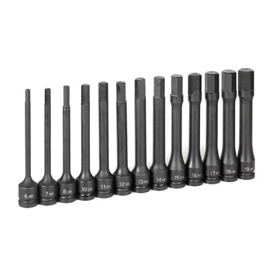 GREY PNEUMATIC 1/2 in DR x 6 in Impact Hex Bit Set 1363MH