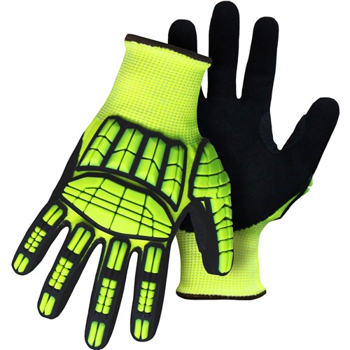 PIP Seamless Knit PolyKor® Blended Glove Hi-Vis Impact and Double-Dip Nitrile MicroSurface Grip,  XL 1CF7007NTPRXL