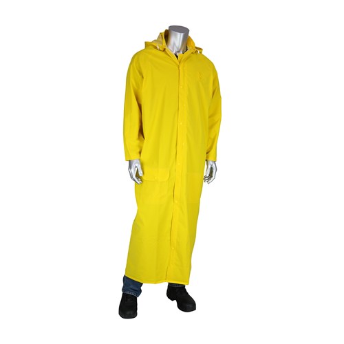 PIP 60 in Long Yellow Waterproof Rain Coat, 2X-Large AT-9020-2XL