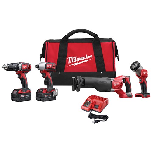 MILWAUKEE M18™ Cordless LITHIUM-ION 4-Tool Combo Kit 2696-24