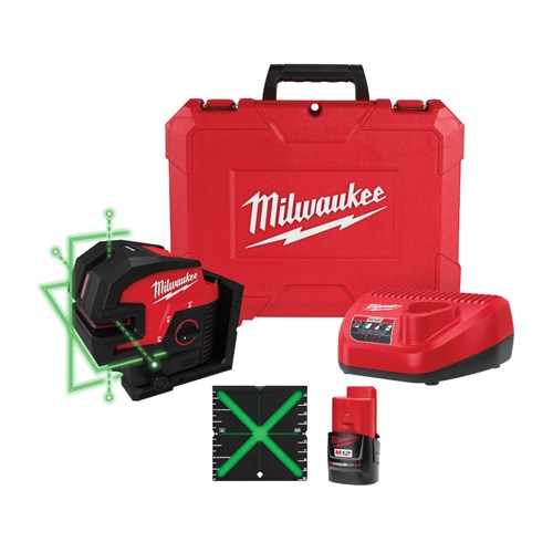 MILWAUKEE M12™ Green Laser – Cross Line & 4-Points Kit 3624-21