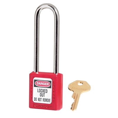 MASTER LOCK Red Lockout Lock, 3 in Long 410LTRED