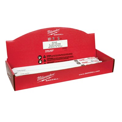 MILWAUKEE 12 in 18 TPI Thin Kerf Sawzall Blade, 100 pk 48-01-7189