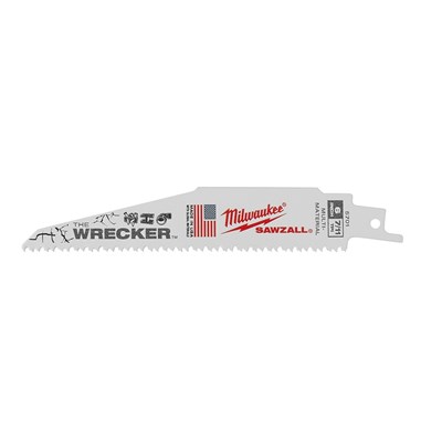 MILWAUKEE 6 in 7/11TPI WRECKER™ Multi-Material SAWZALL® Blade 48-01-7701