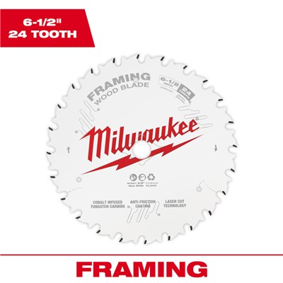 MILWAUKEE 6-1/2 in 24T CIRCULAR SAW FRAMING BLADE - 48-40-0620 48-40-0620