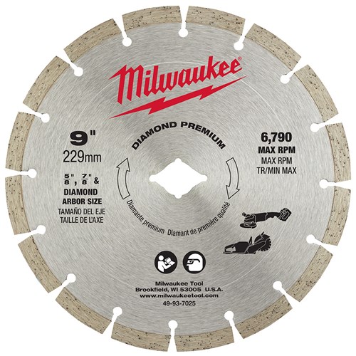 MILWAUKEE 9 in Diamond Segmented Saw Blade 49-93-7025