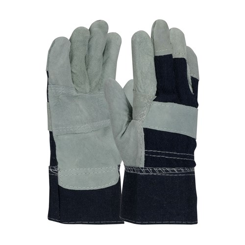 PIP Leather Palm Black Denim Glove, Denim Safety Cuff 500BD-BR