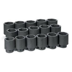 GREY PNEUMATIC 1 in Dr 16 pc Deep Fractional Set 2-1/16" - 3" 9016D