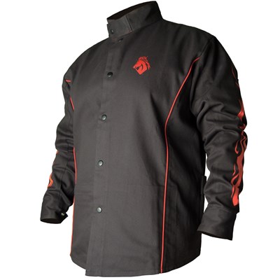 BLACK STALLION BSX® Contoured FR Black Cotton Welding Jacket, X-Large BX9C-XL