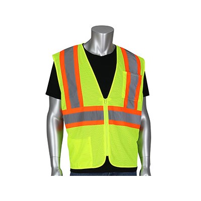 PIP ANSI Self-Extinguishing Lime Green Safety Vest, Large E21474