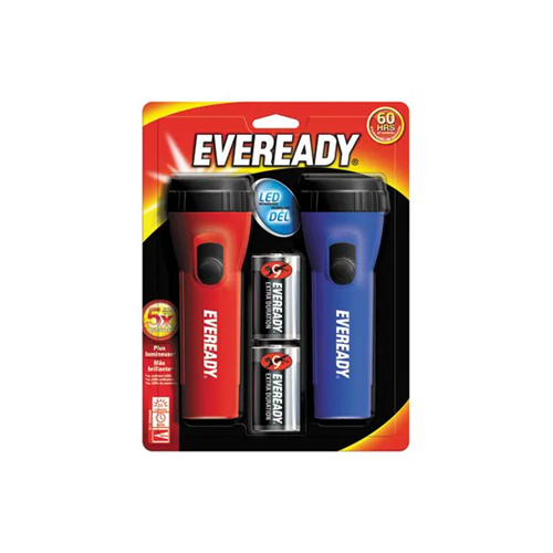 EVEREADY 2PK LED Flashlight D Cell 25 Lumens EVEL152S