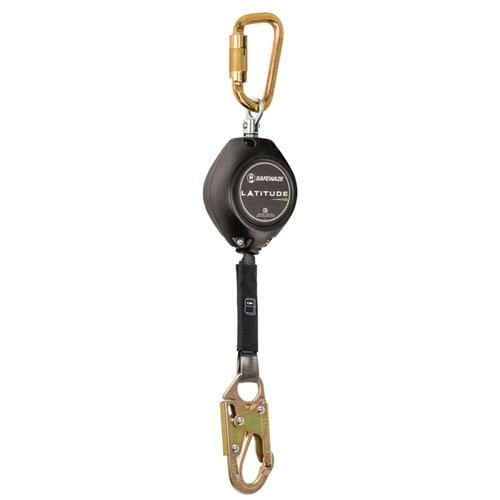 SAFEWAZE 11 ft Latitude HD Single Web SRL-P w/ Carabiner, Snap Hook FS-FSP1411-W