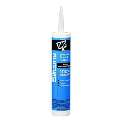 DAP Window, Door & Siding Sealant, 9.8 oz., Cartridge, Clear, Silicone Rubber Base 08641