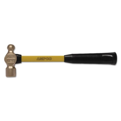 AMPCO SAFETY TOOLS 1.5 lb Non-Sparking Ball Peen Hammer with 14 in Fiberglass Handle H3FG