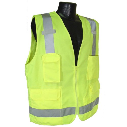 RADIANS SV7 Surveyor Type R Class 2 Lime Green Safety Vest, Small LUXSSFSYS