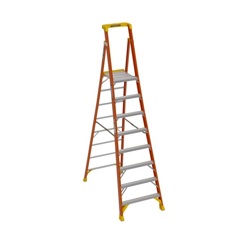 WERNER 8 ft Fiberglass Platform Ladder Type IA PD6208