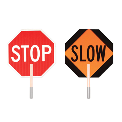 ACCUFORM Reflective Stop/Slow Signs, 24 in x 24 in PL-24R