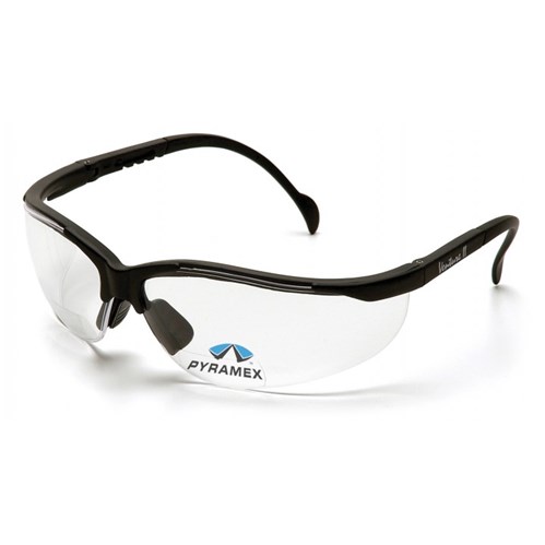 PYRAMEX Black Reader Safety Glasses with Clear Lens, +1.5 SB1810R15