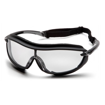 PYRAMEX XS3 Plus Clear Safety Glasses, H2X Anti-Fog Lens with Black Frame SB4610ST