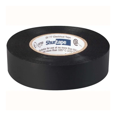 SHURTAPE Professional Grade Black Vinyl Electrical Tape Roll, 66 ft ST-104706