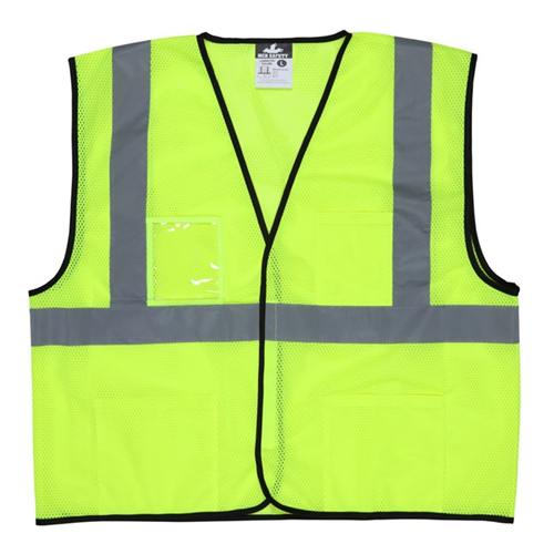 MCR SAFETY Class 2 Lime Green Vest w/ AZCO Logo Large VCL2MLL-AZCO