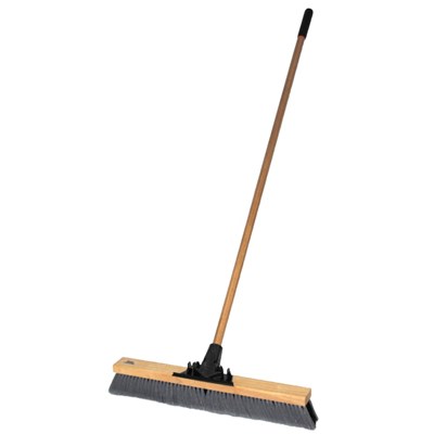 WEILER 24 in Grey/Black Pro-Flex Push Broom with Handle W44600